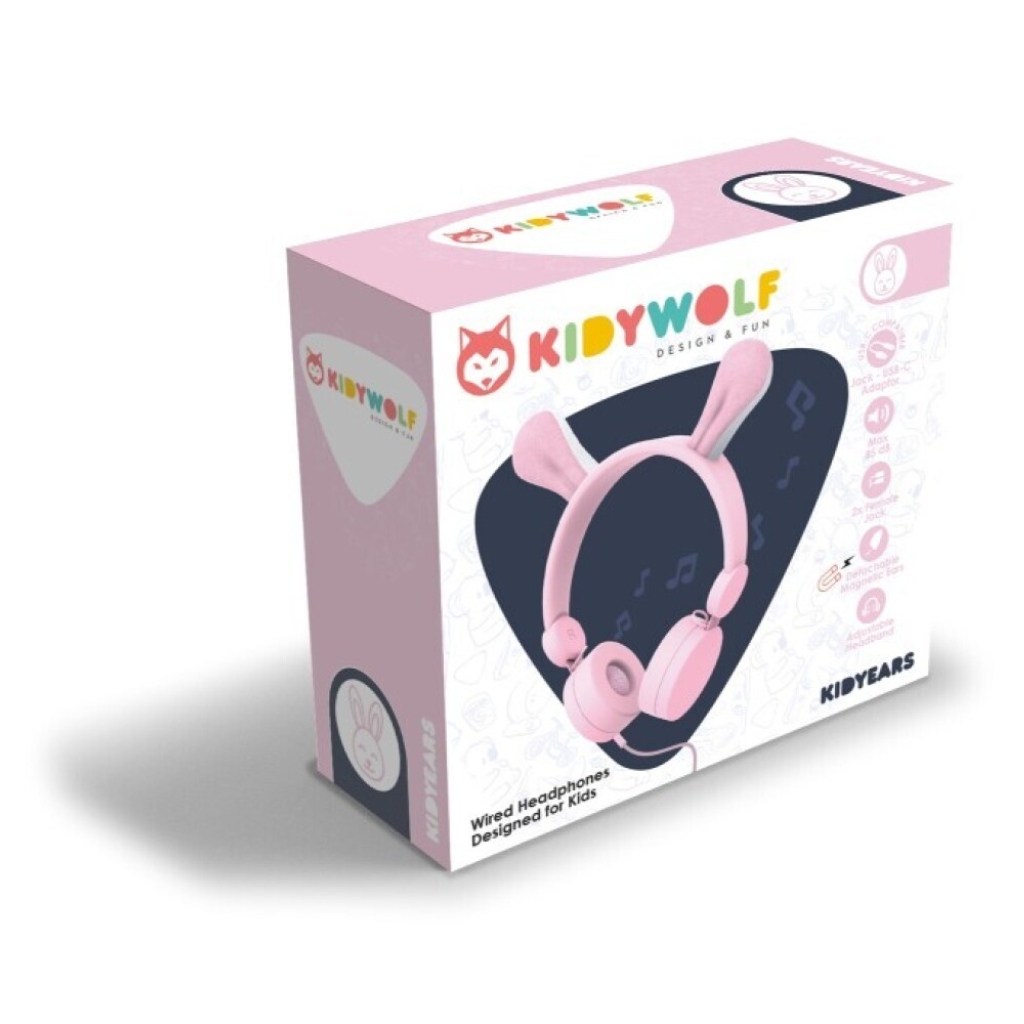 Auriculares infantiles conejo rosa