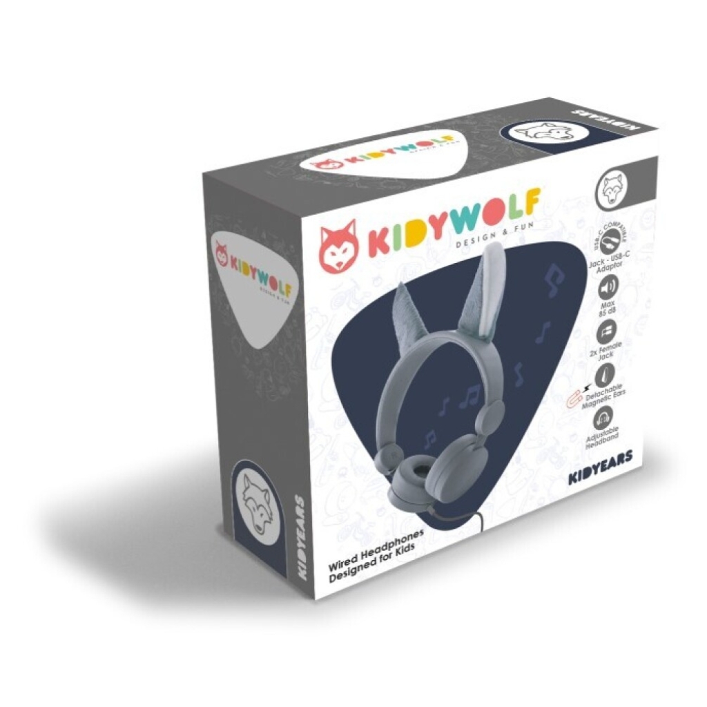 Auriculares infantiles lobo