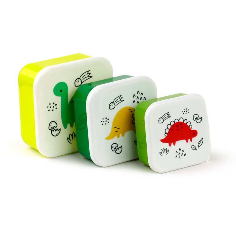 Set de 3 fiambreras infantiles con dinosaurios