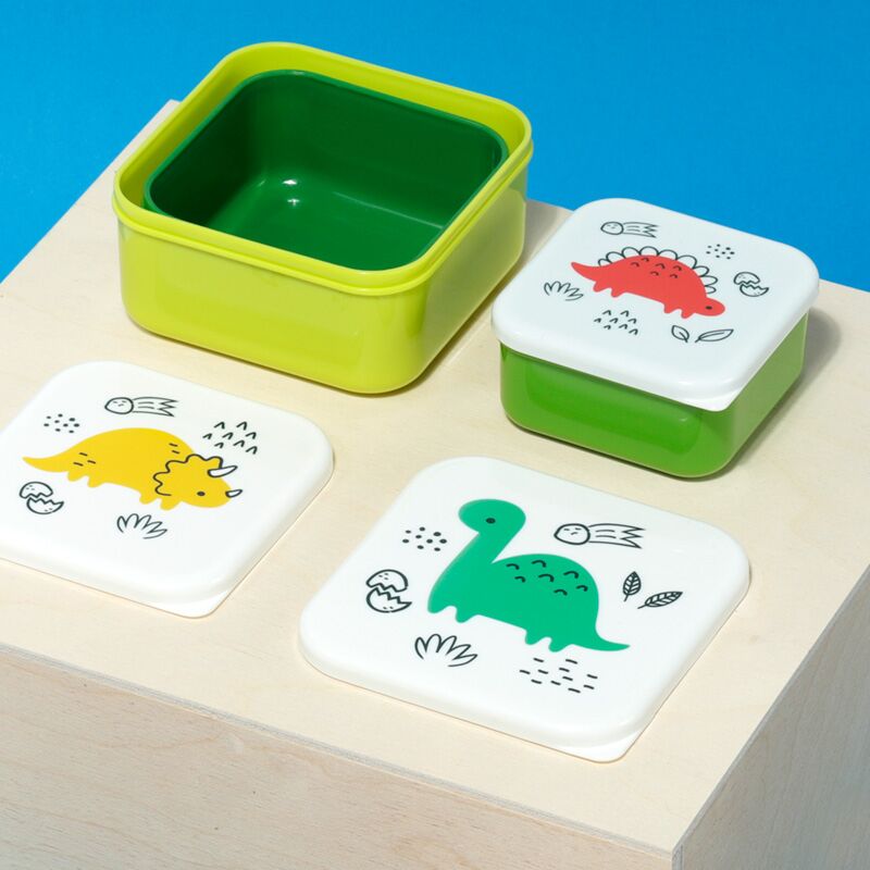 Set de 3 fiambreras infantiles con dinosaurios